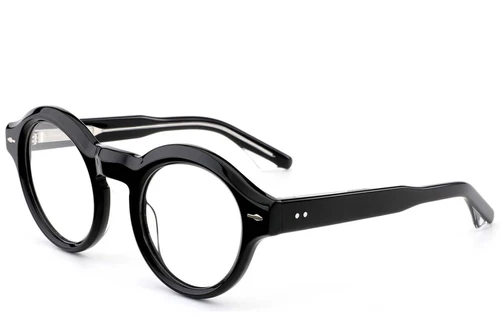 Oval Black Acetate Glasses #BS0522-0082