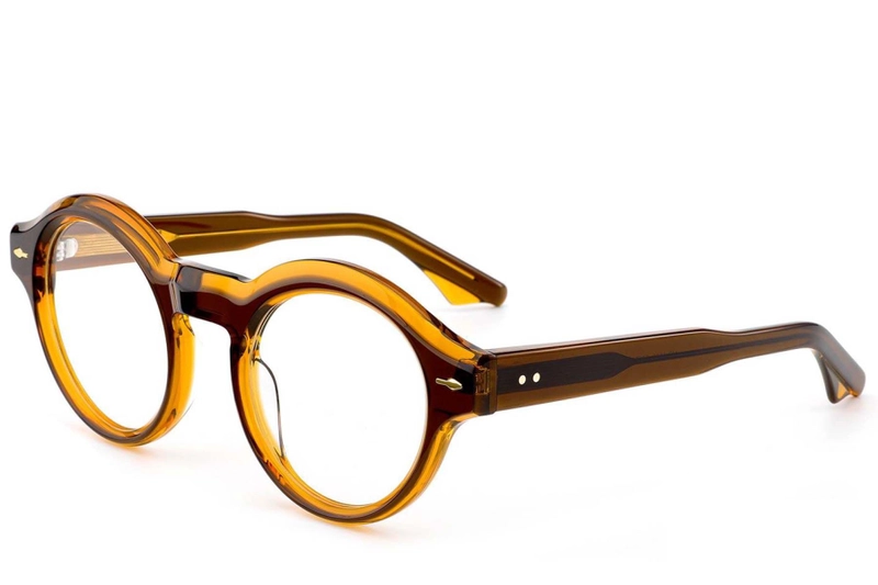 Oval Brown Acetate Glasses #BS0522-0083
