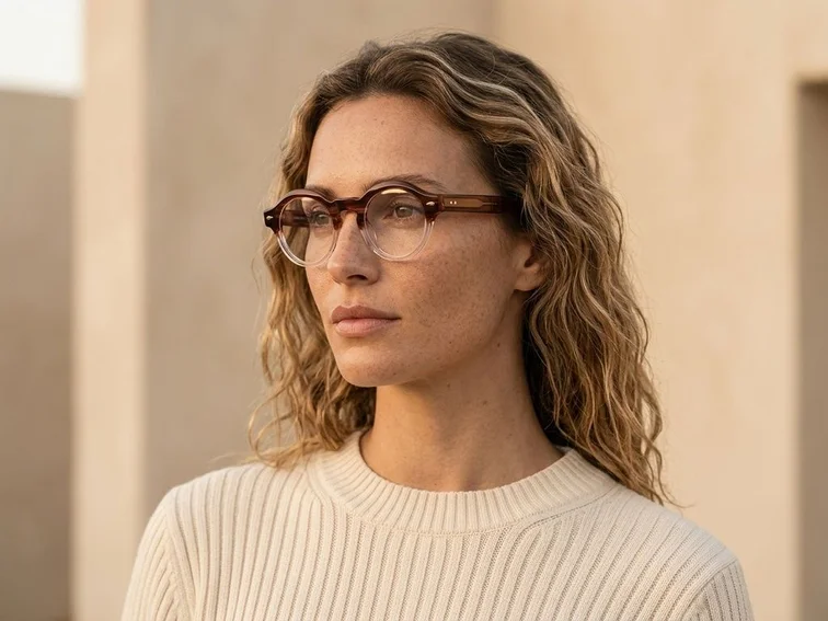 Oval Pattern Acetate Glasses #BS0522-0084