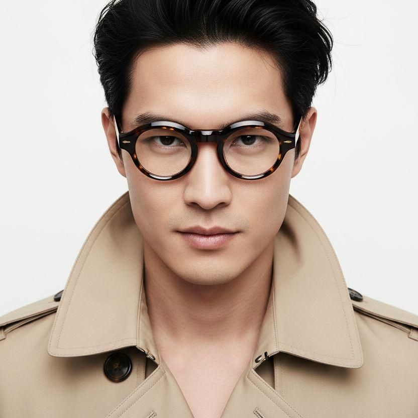 Oval Tortoiseshell Acetate Glasses #BS0522-0086