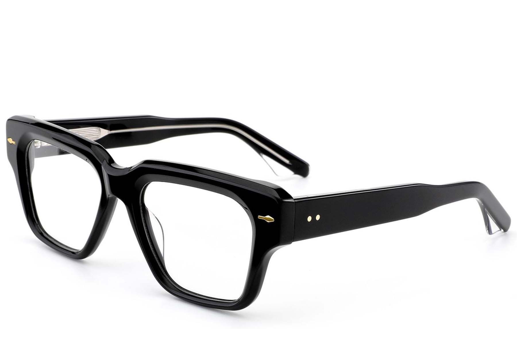 Rectangular Black Acetate Glasses #BS0522-0087