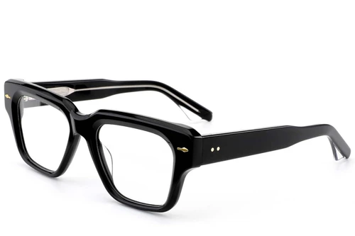 Rectangular Black Acetate Glasses #BS0522-0087