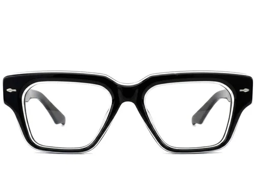 Lunettes rectangulaires en acétate noir #BS0522-0090