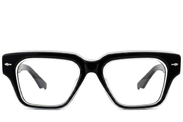 Rectangular Black Acetate Glasses #BS0522-0090