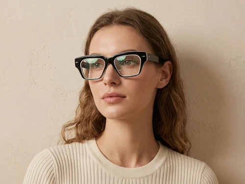 Lunettes rectangulaires en acétate noir #BS0522-0090