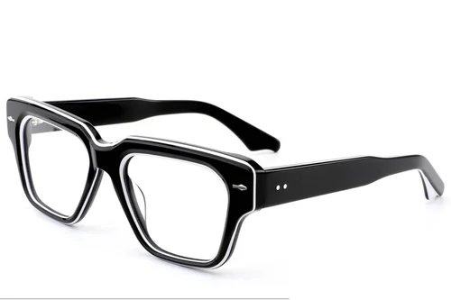 Lunettes rectangulaires en acétate noir #BS0522-0090