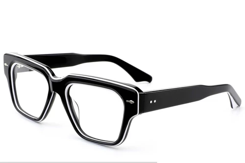 Rectangular Black Acetate Glasses #BS0522-0090