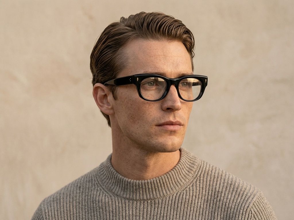 Oval Black Acetate Glasses #BS0522-0092