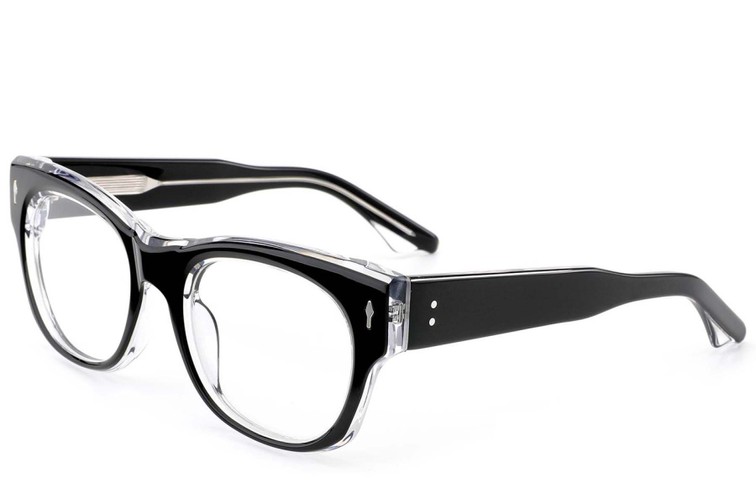Oval Black Acetate Glasses #BS0522-0093