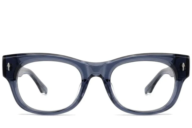 Ovale blaue Acetatbrille #BS0522-0094