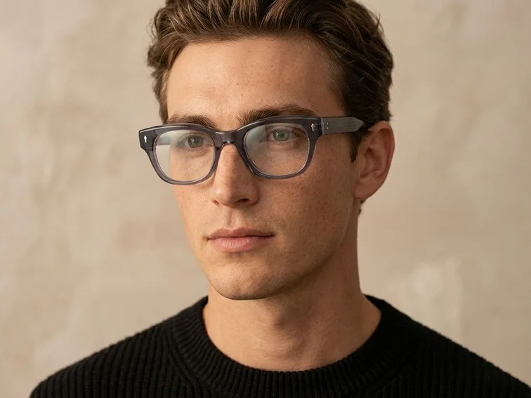Ovale blaue Acetatbrille #BS0522-0094