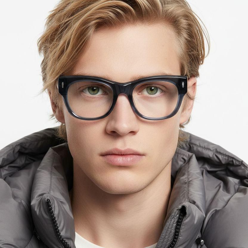 Oval Blue Acetate Glasses #BS0522-0094