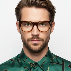 Oval Brown Acetate Glasses #BS0522-0095