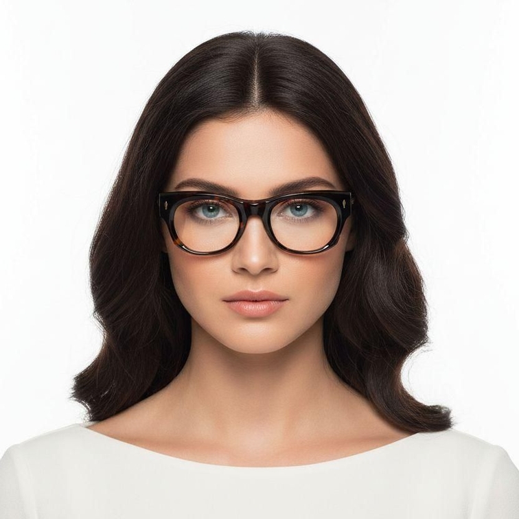 Oval Tortoiseshell Acetate Glasses #BS0522-0096