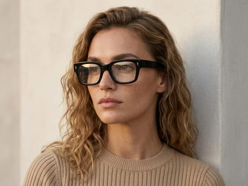 Lunettes rectangulaires en acétate noir #BS0522-0097