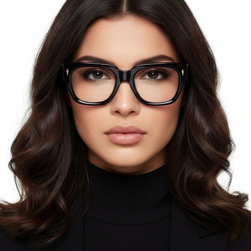 Lunettes rectangulaires en acétate noir #BS0522-0097