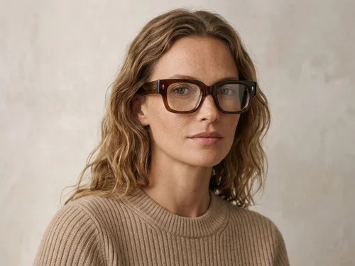 Lunettes rectangulaires en acétate brun #BS0522-0100