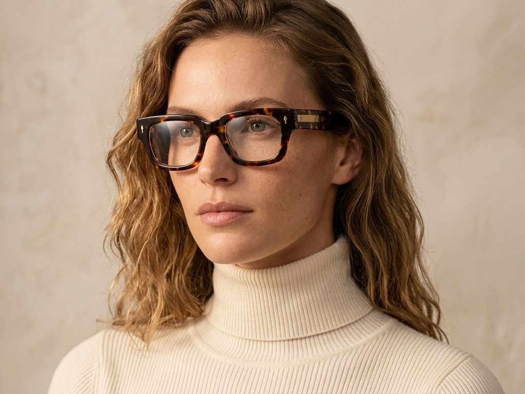 Rectangular Tortoiseshell Acetate Glasses #BS0522-0101