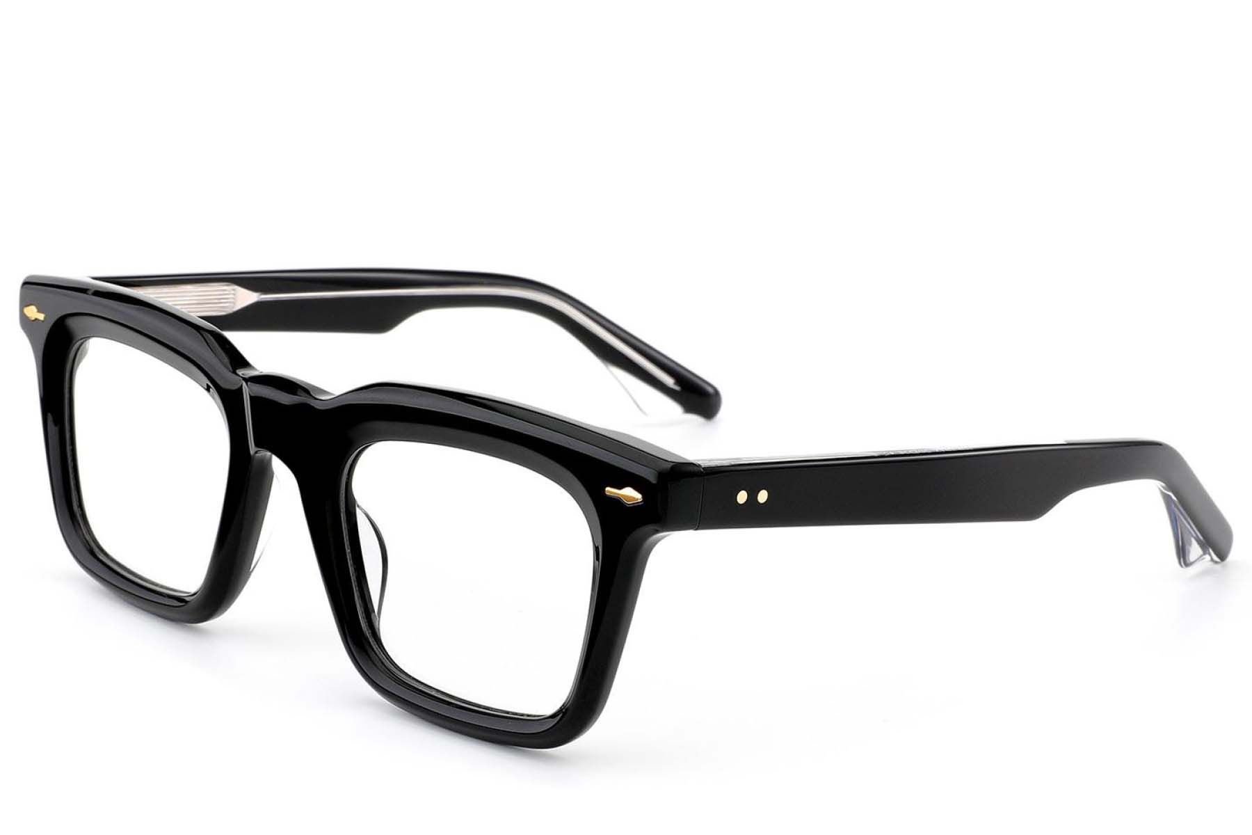 Rectangular Black Acetate Glasses #BS0522-0102