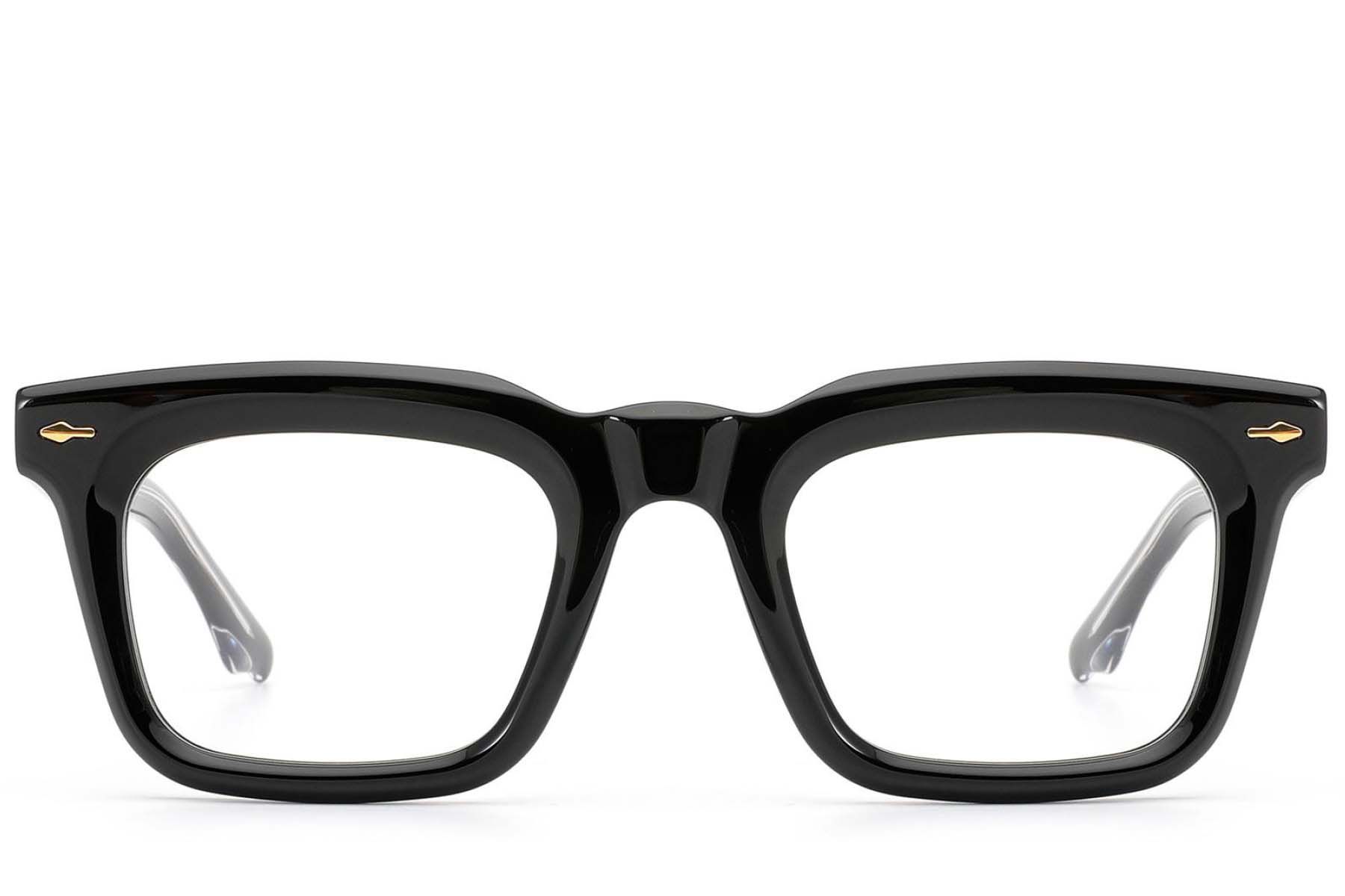 Rectangular Black Acetate Glasses #BS0522-0102