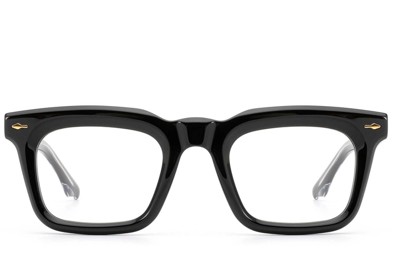 Rectangular Black Acetate Glasses #BS0522-0102