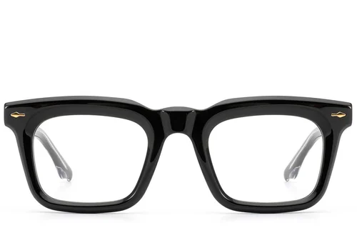 Lunettes rectangulaires en acétate noir #BS0522-0102