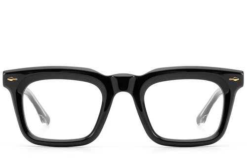 Rectangular Black Acetate Glasses #BS0522-0102