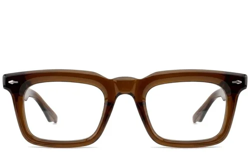 Lunettes rectangulaires en acétate brun #BS0522-0103