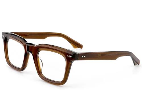 Lunettes rectangulaires en acétate brun #BS0522-0103
