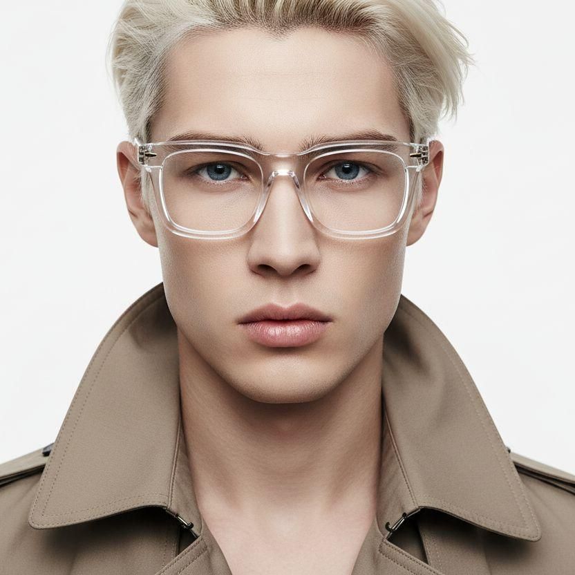 Rectangular Transparent Acetate Glasses #BS0522-0104