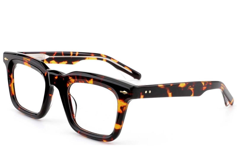 Rectangular Tortoiseshell Acetate Glasses #BS0522-0105