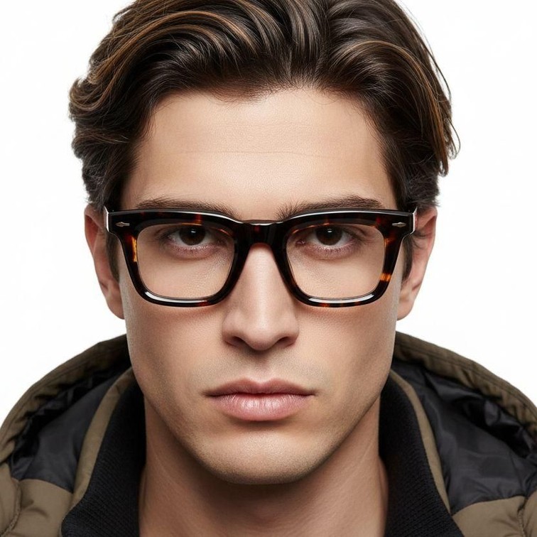Gafas rectangulares de acetato de carey #BS0522-0105