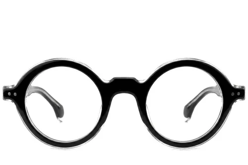Lunettes rondes en acétate noir #BS0522-0106