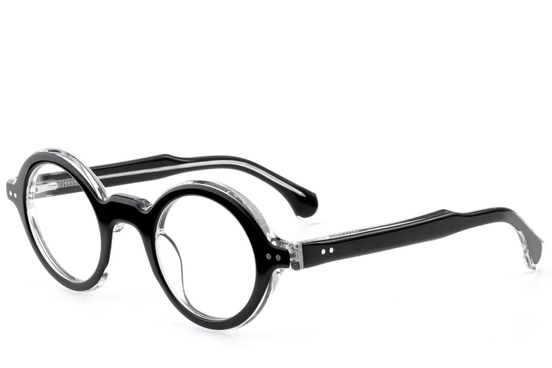 Round Black Acetate Glasses #BS0522-0106