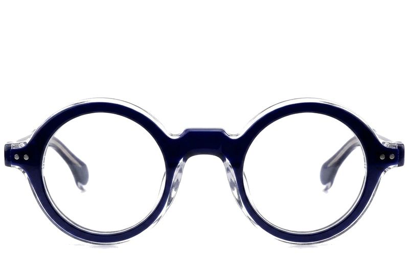 Round Blue Acetate Glasses #BS0522-0107