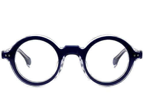 Lunettes rondes en acétate bleu #BS0522-0107