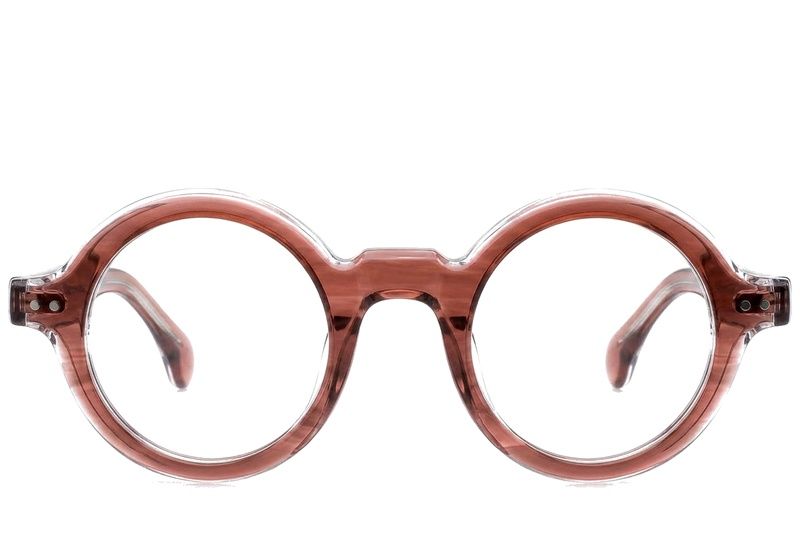 Round Pink Acetate Glasses #BS0522-0108
