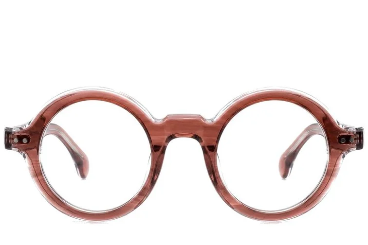 Round Pink Acetate Glasses #BS0522-0108