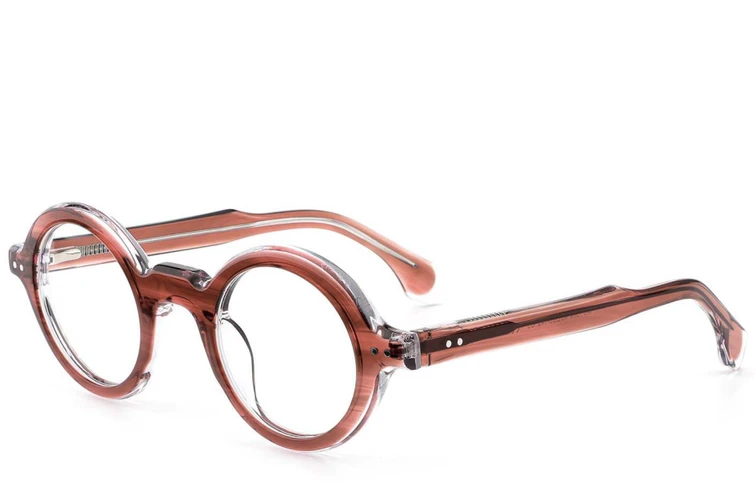 Gafas redondas de acetato rosa #BS0522-0108
