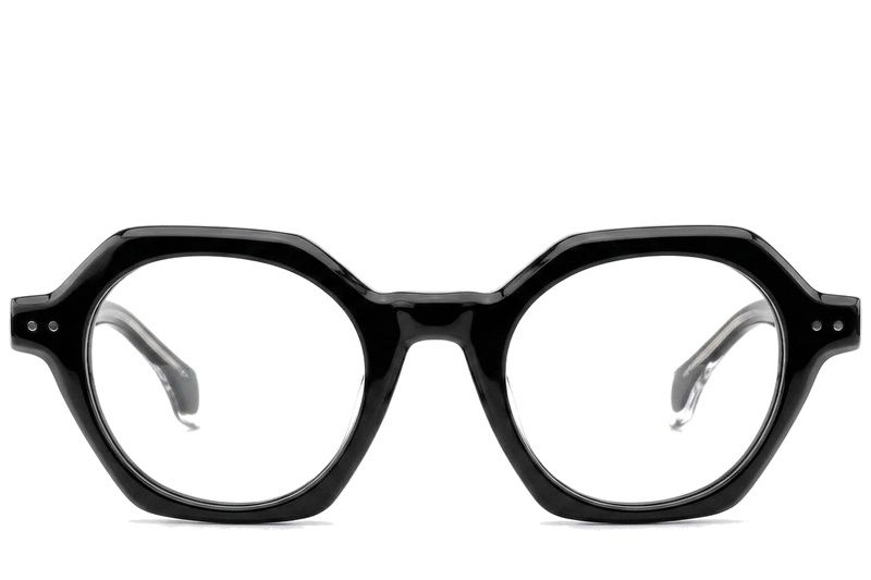 Geometric Black Acetate Glasses #BS0522-0111