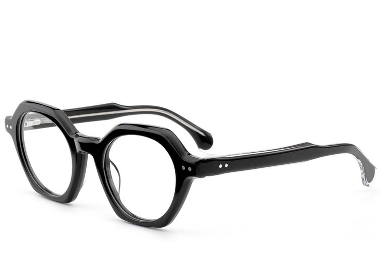 Lunettes géométriques en acétate noir #BS0522-0111