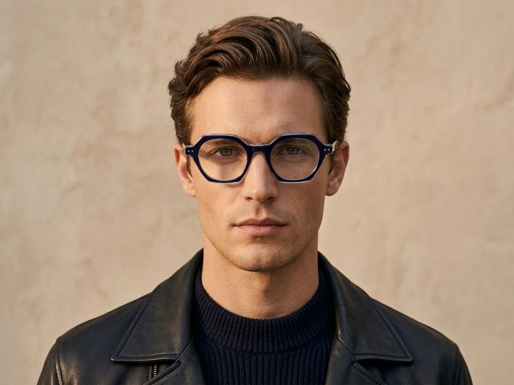 Geometric Blue Acetate Glasses #BS0522-0112