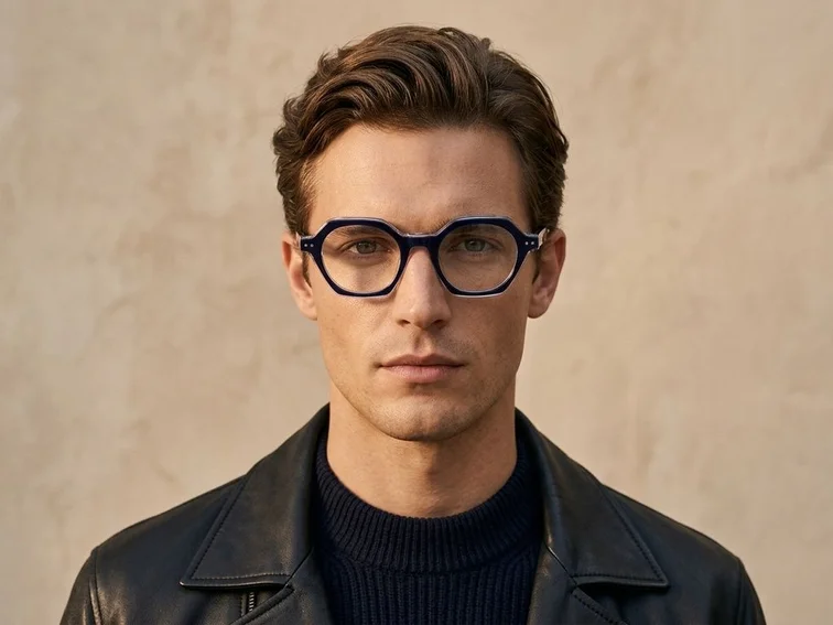 Geometric Blue Acetate Glasses #BS0522-0112