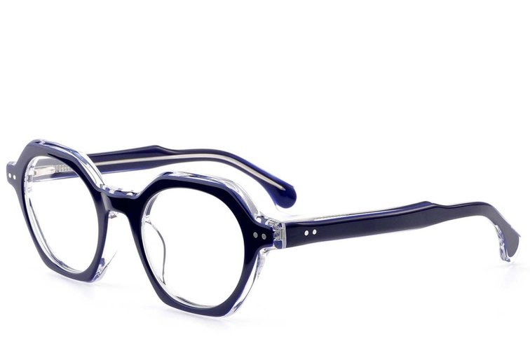 Gafas geométricas de acetato azul #BS0522-0112
