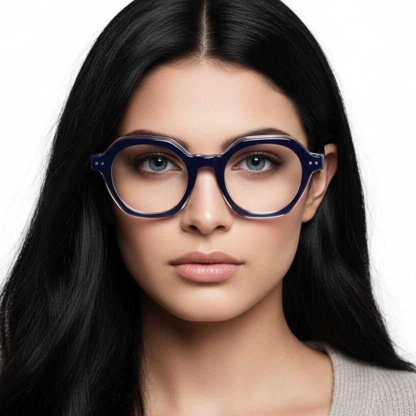 Geometric Blue Acetate Glasses #BS0522-0112