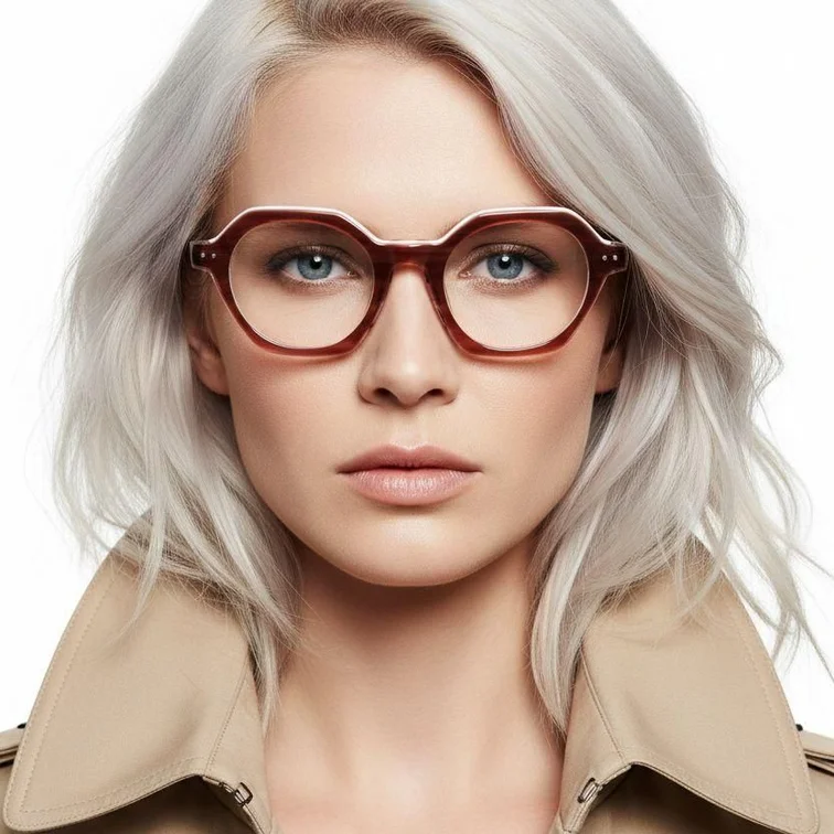 Geometric Pink Acetate Glasses #BS0522-0113