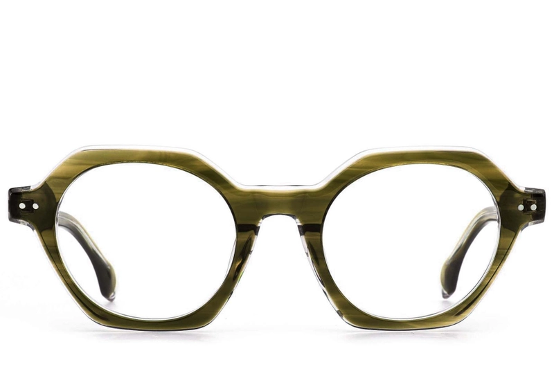 Geometric Green Acetate Glasses #BS0522-0114