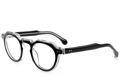 Oval Black Acetate Glasses #BS0522-0116