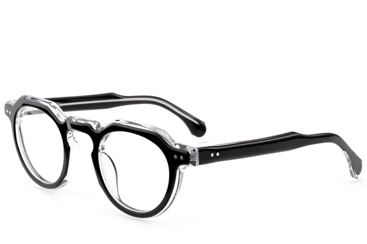 Oval Black Acetate Glasses #BS0522-0116