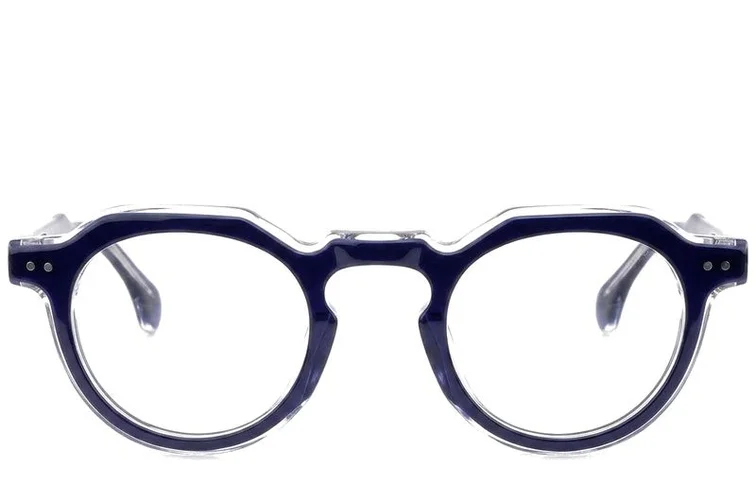 Ovale blaue Acetatbrille #BS0522-0117